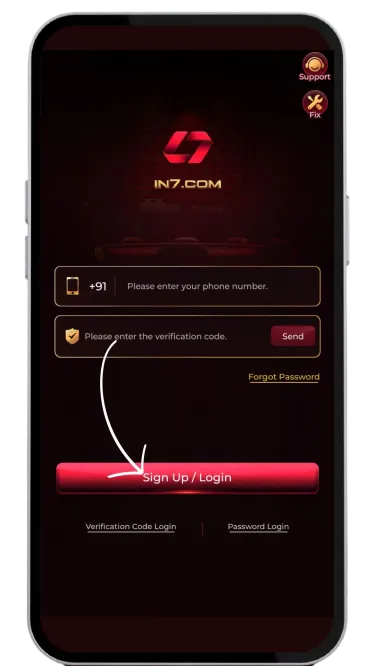 Click on the sign up button